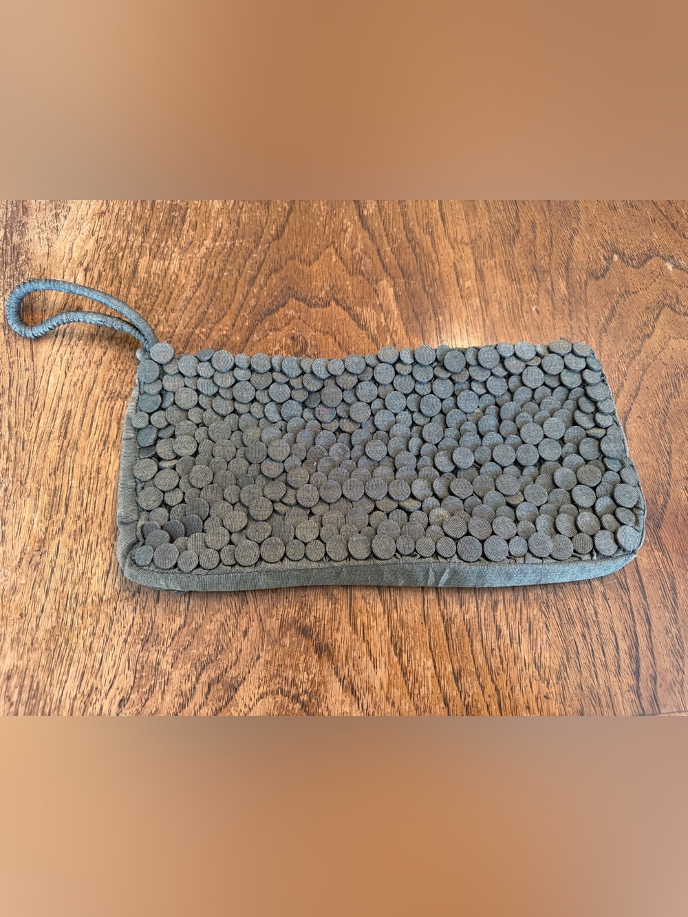 Fabulous BAYAA metallic gray Textured Circular Accent Clutch